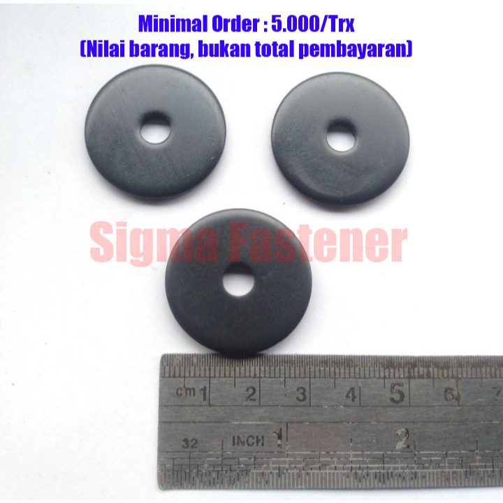 Ring plat hitam lebar tebal M6x30x3
