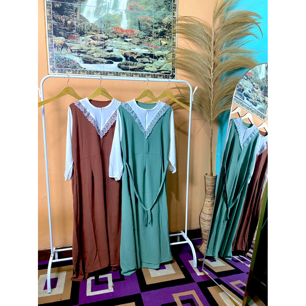 GAMIS KOMBINASI // GAMIS CRINKLE // GAMIS LEBARAN // GAMIS KOMBINASI RENDA TERBARU // BB 40-80kg