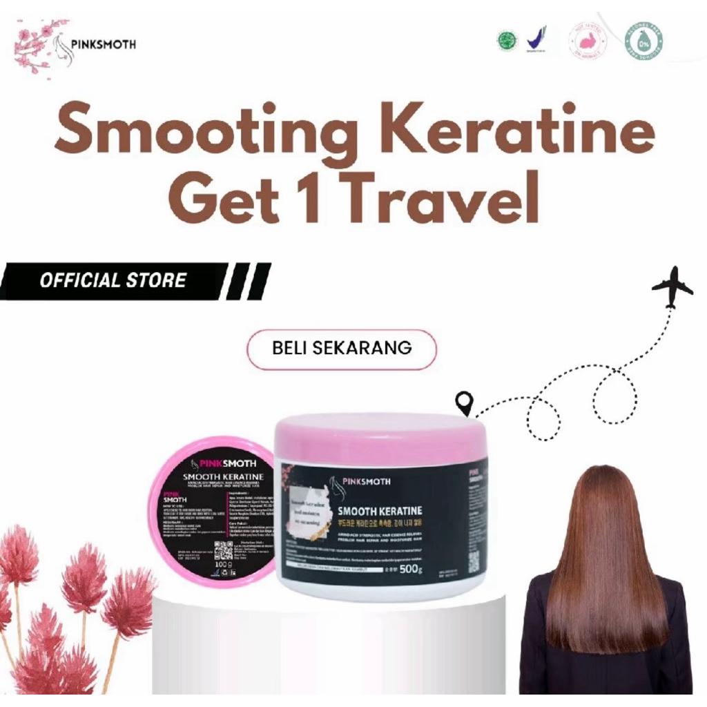 [ Promo ] Pinksmoth Keratine Pelurus Rambut Tanpa Catok 500 gram Meluruskan Rambut