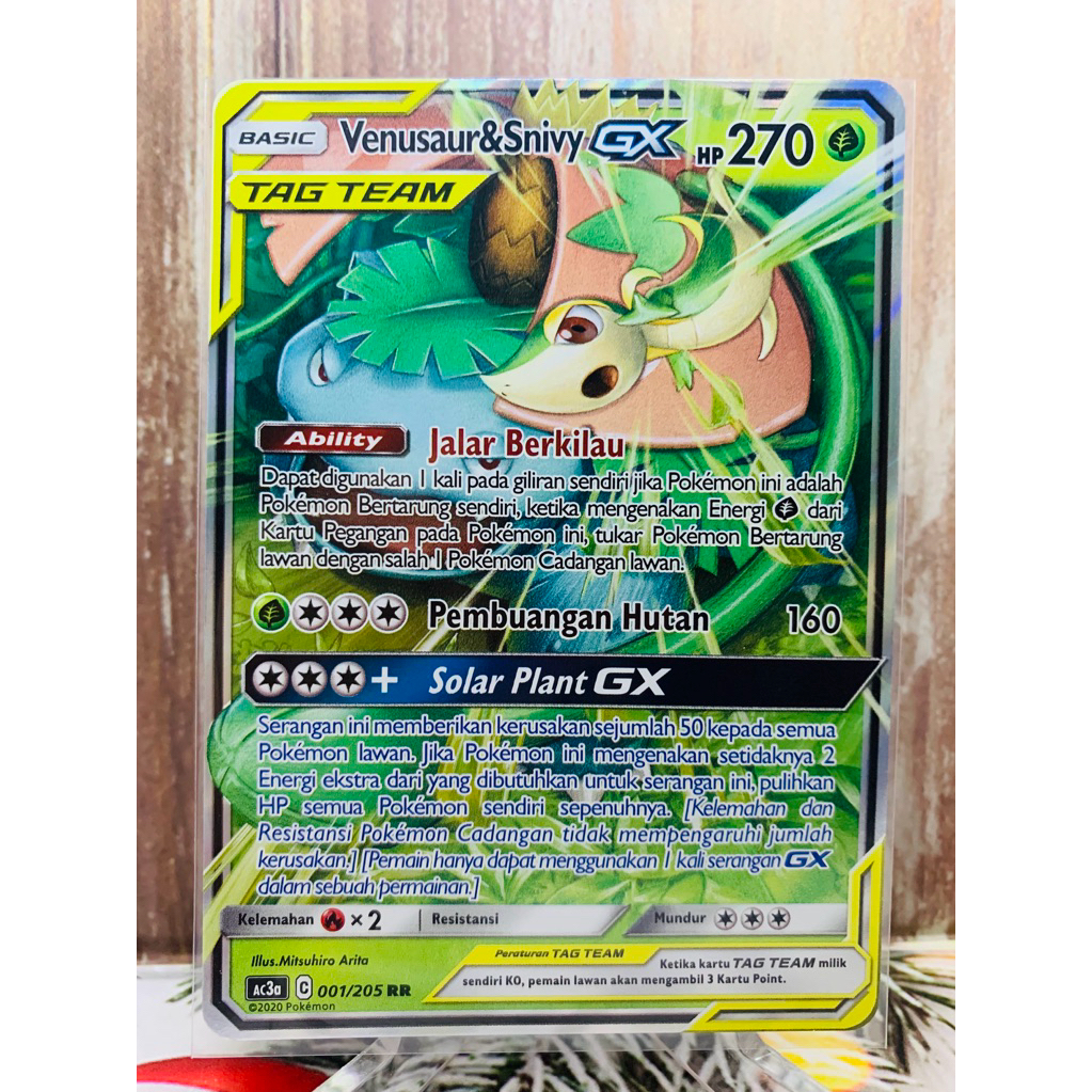Venusaur Snivy GX Tag Team Pokemon Indonesia