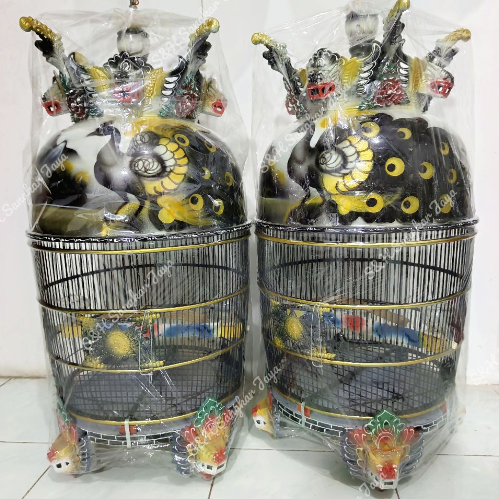 (LUAR KOTA) Sangkar Perkutut Fiber Mahkota Barong Kaki Barong