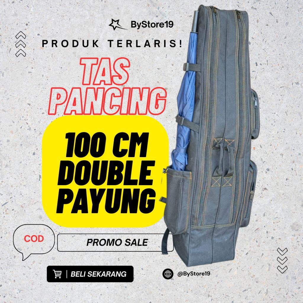 TAS PANCING 100CM BAHAN KAIN TERPAL TRUK TEBAL ANTI AIR DOUBLE PAYUNG