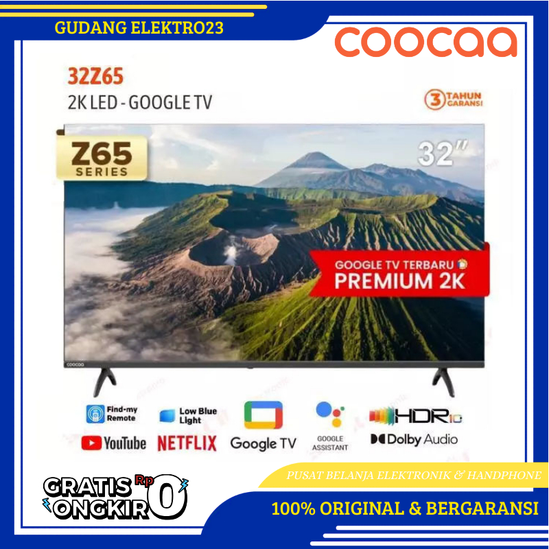TV COOCAA 32 inch - OS Google - Smart TV - 2K LED Find My Remote Technology (COOCAA 32Z65)