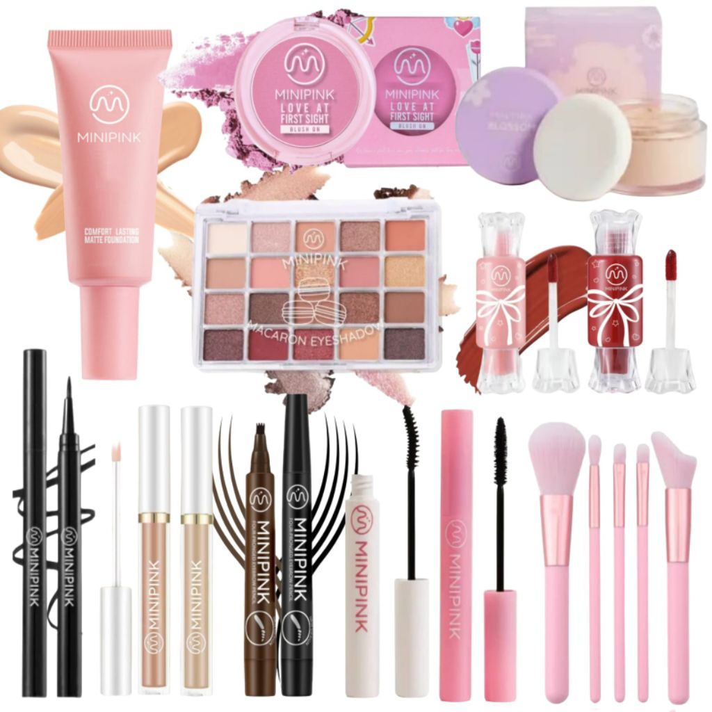 [ PROMO ] 10 in1 Paket Kosmetik Viral BPOM Set Make Up Varian Lengkap Eyeshadow 20 Colors Foundation