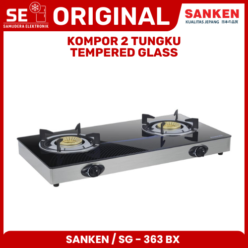 Kompor Gas SANKEN Kaca 2 Tungku Kaca SANKEN SG-363