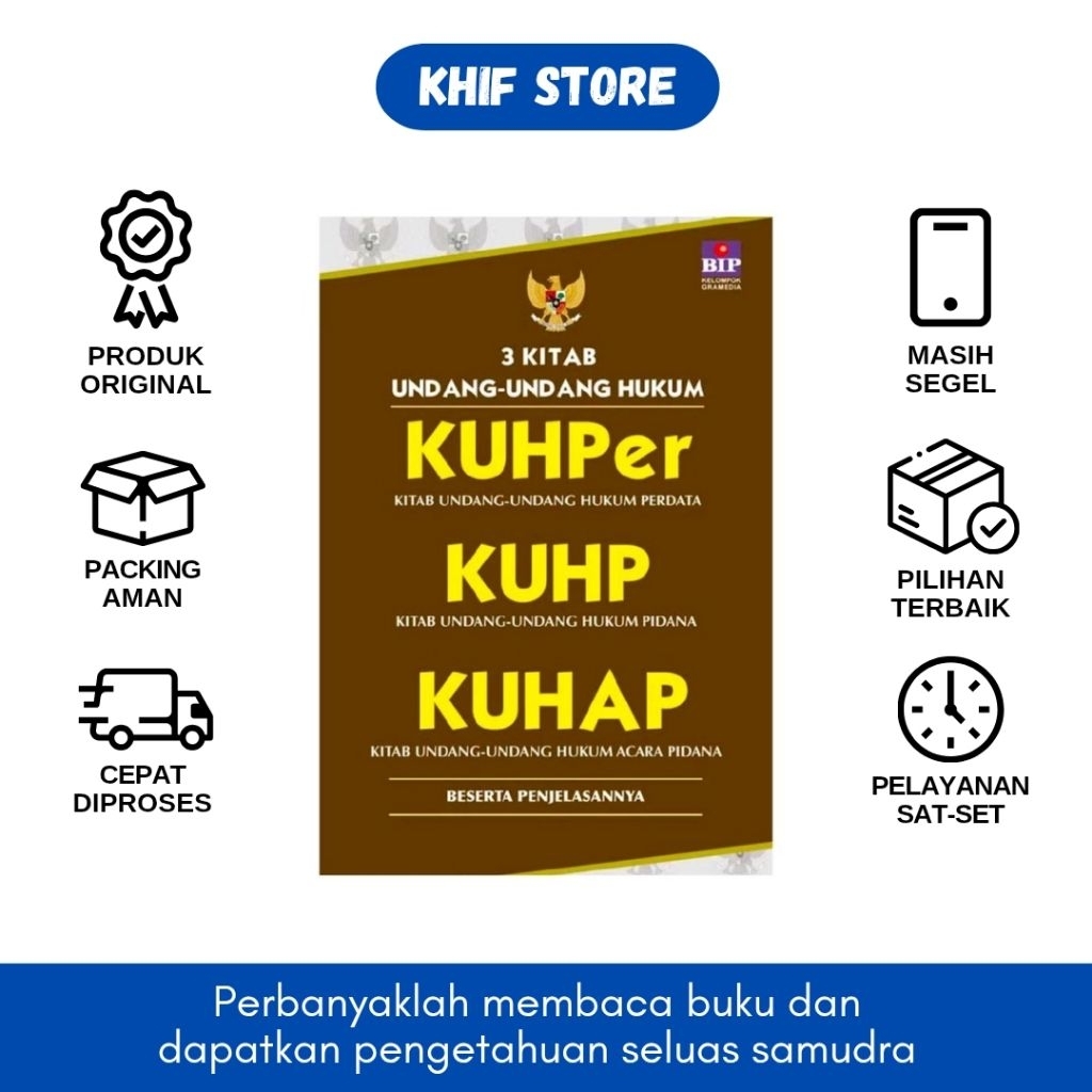 Buku 3 Kitab Undang-Undang Hukum : KUHper - Kitab Undang-Undang Hukum Perdata, KUHP - Kitab Undang-U