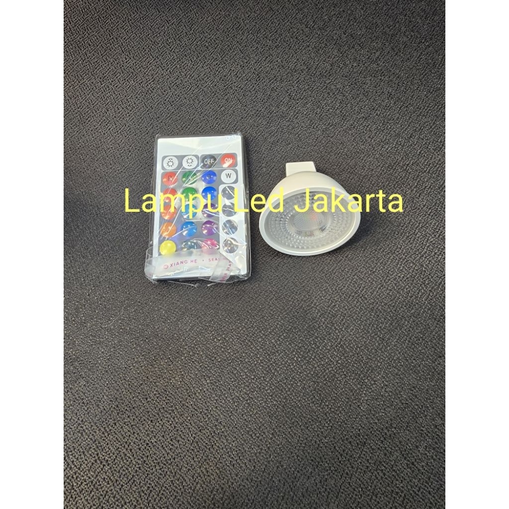 lampu bohlam mr16 5watt RGB remote. bohlam mr16 tusuk RGB remot