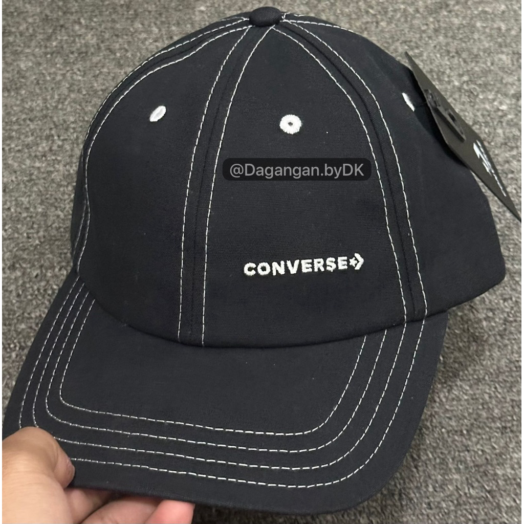 Topi Converse Cap Logo Samping Original 100% Full Black (Limited)