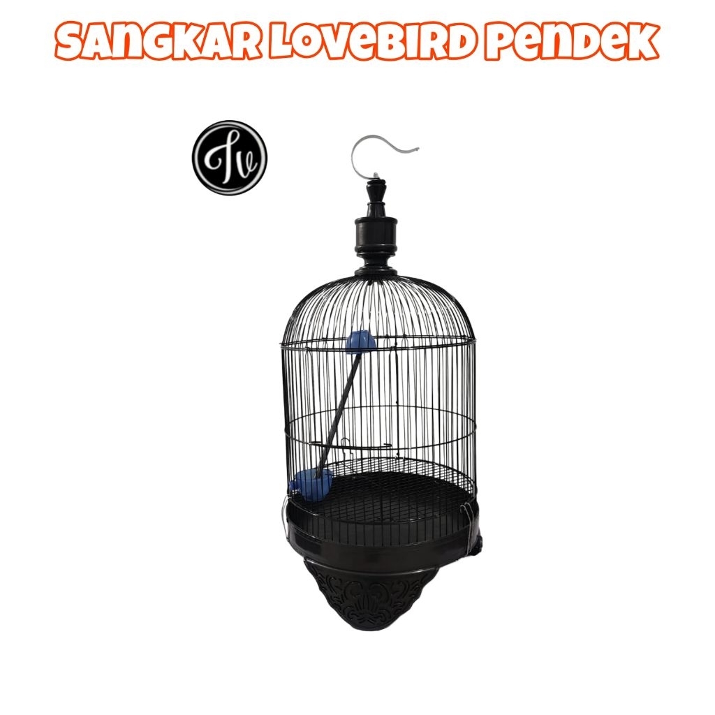 Sangkar Besi Lovebird Pendek Hitam
