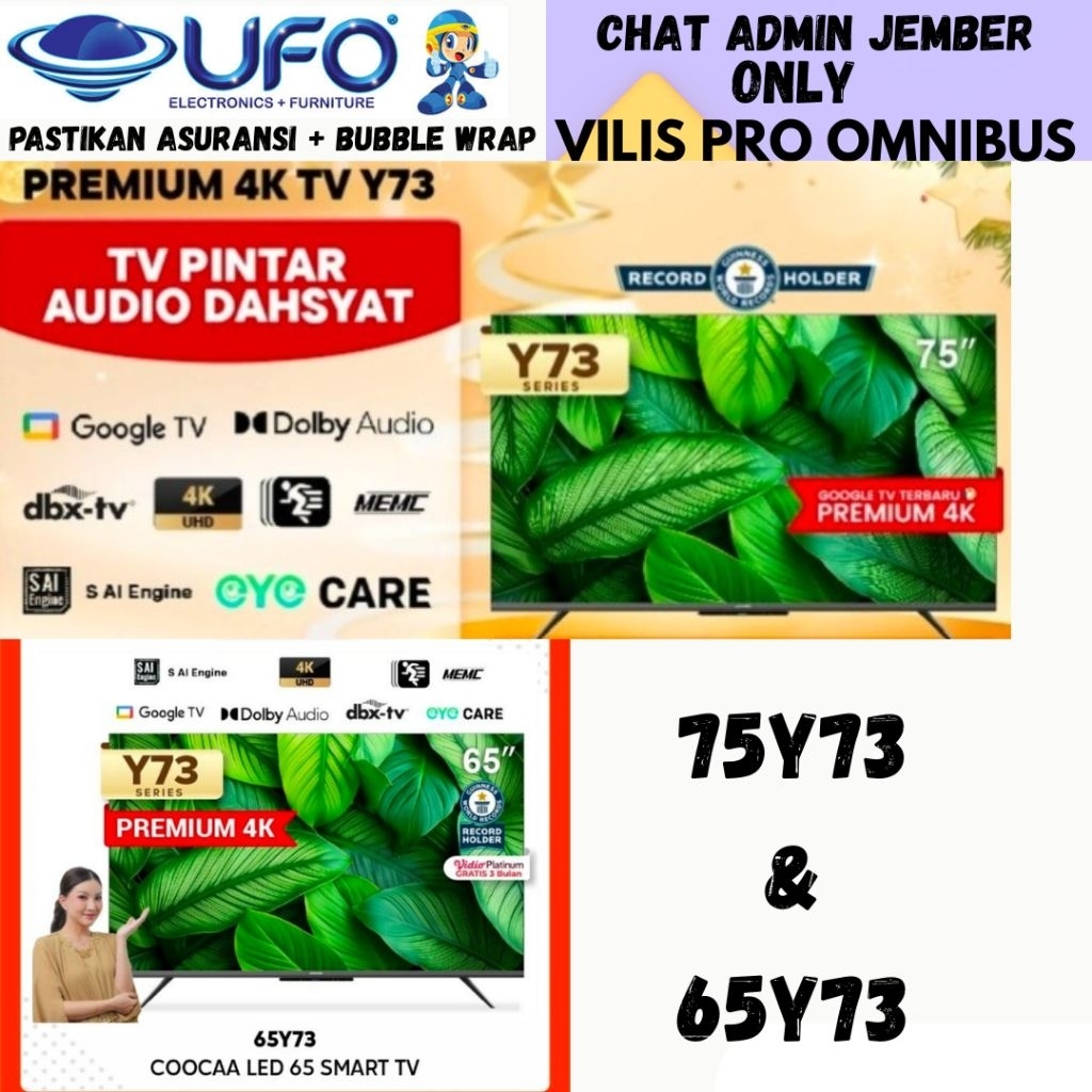 Tv Coocaa 65y73 & 75y73 65 " & 75 " Google tv Led tv