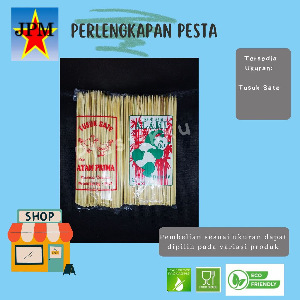 Tusuk Sate Merk Ayam Dan Merk Panda / Tusuk Sate / Tusuk Bambu / Tusuk Bakaran