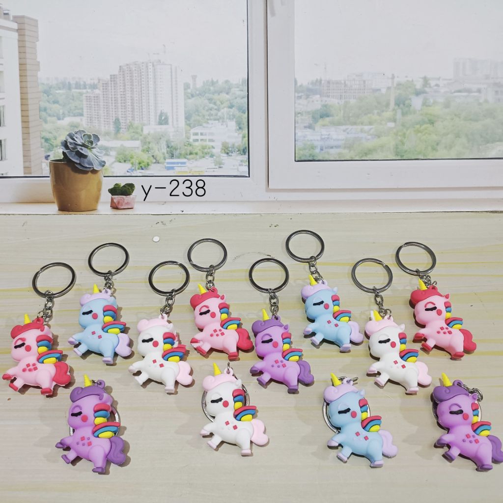 GROSIR GANTUNGAN KUNCI KARET KUDA PONI ISI 12PCS