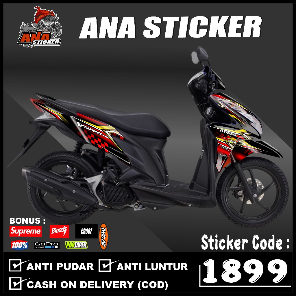 1899 Decal skotlet motor Vario 125 Techno Desain racing stiker decal vario techno