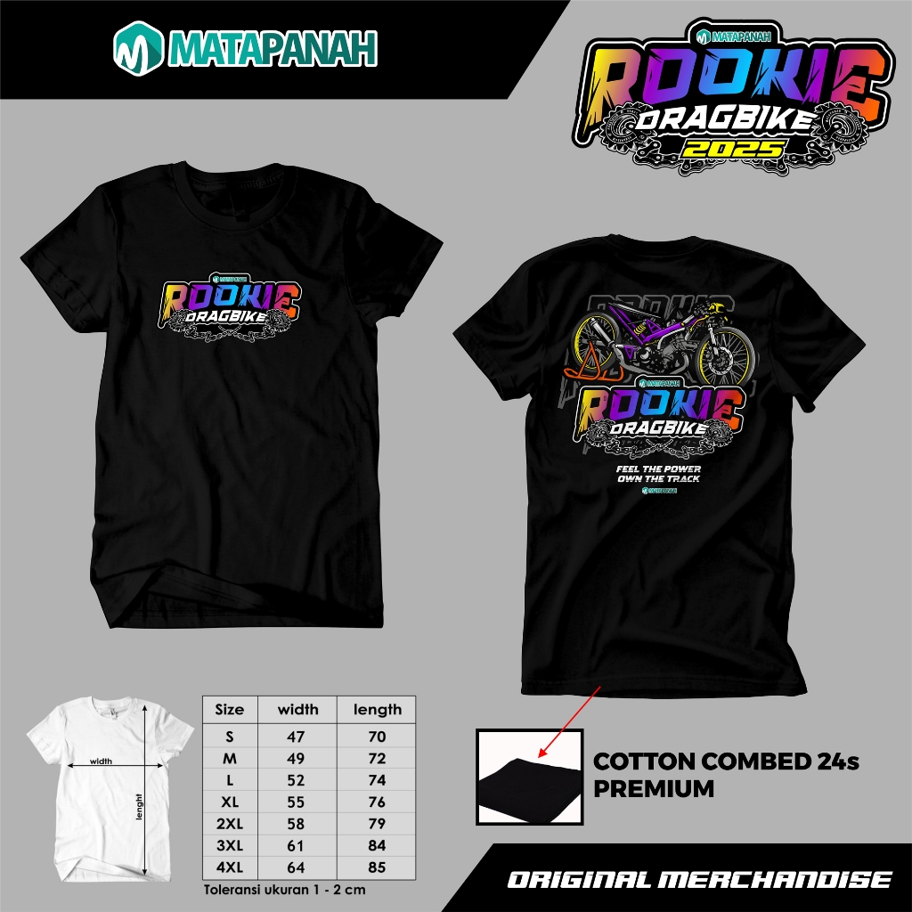 Kaos Matapanah Rookie Drag Bike/kaos rookie/kaos dragbike