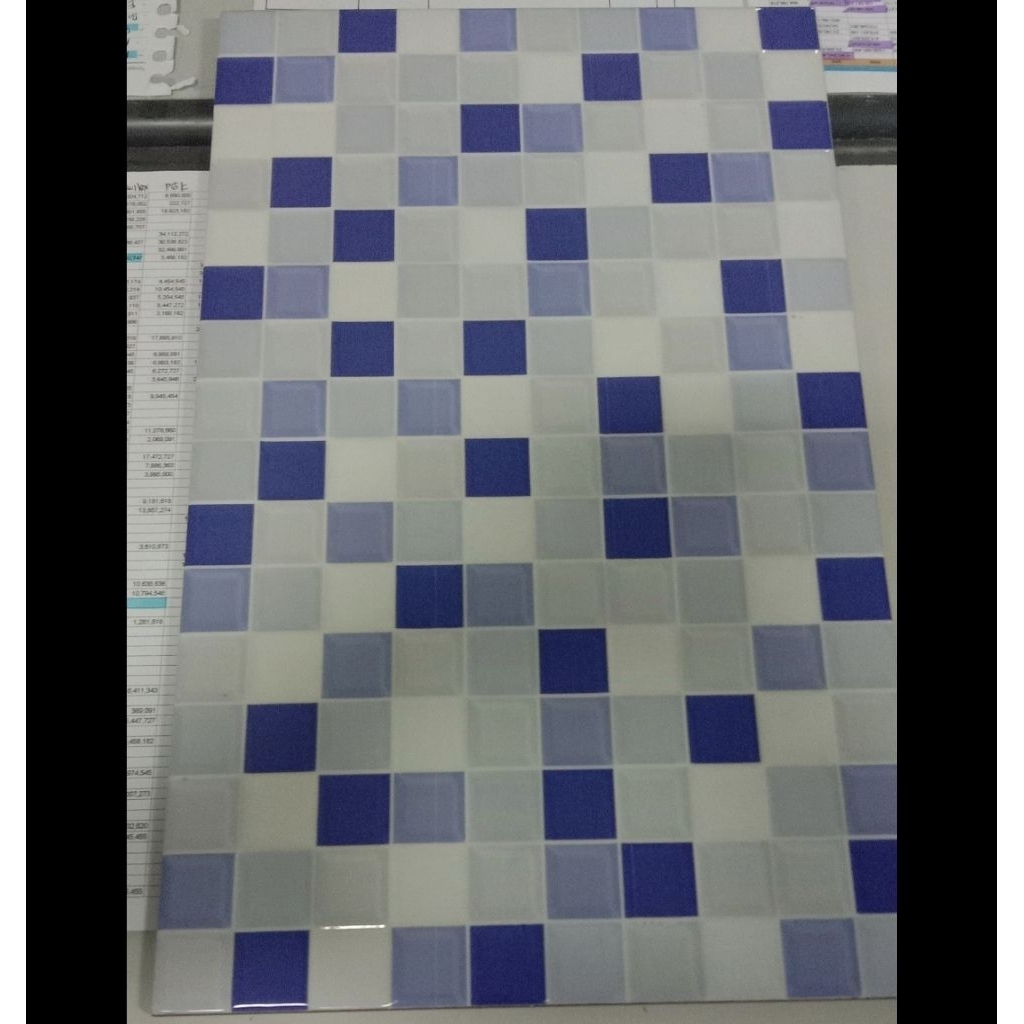 keramik dinding kamar mandi kamar tidur dapur rumah UNO 25x40 ZEUS BLUE kotak putih biru