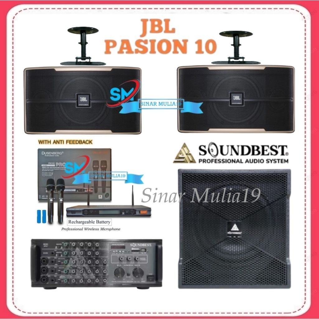Paket Sound System Karaoke JBL Pasion10 Original Amplifier Soundbest RC 218 PRO Subwoofer Soundbest 