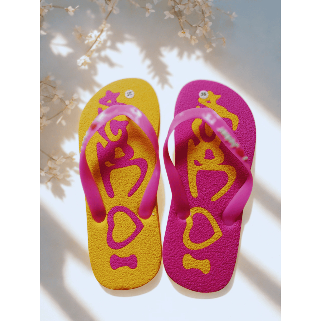 36 - 40 / Sandal I Love Jogja Oval Beda Warna / Sandal Khas Yogya / Oleh-Oleh Jogja