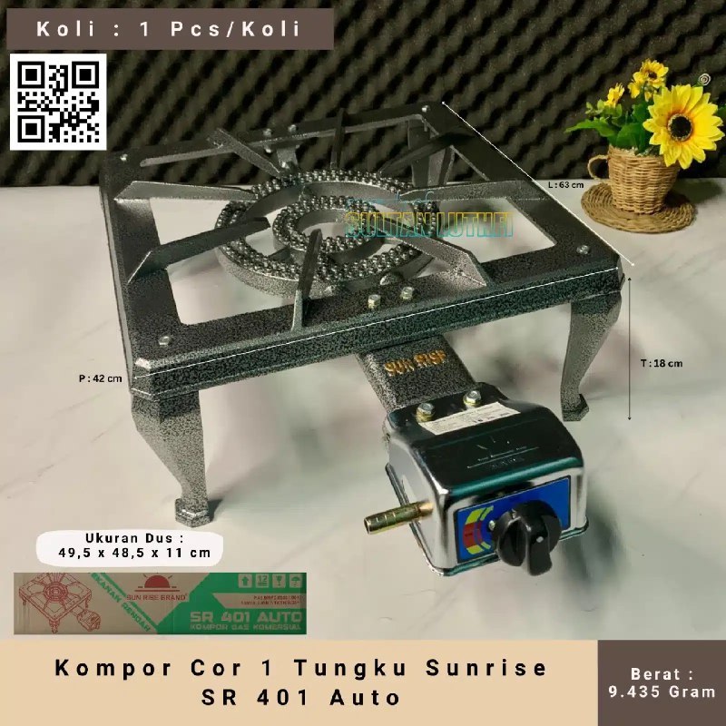 Kompor Cor 1 Tungku Sunrise SR 401 Auto