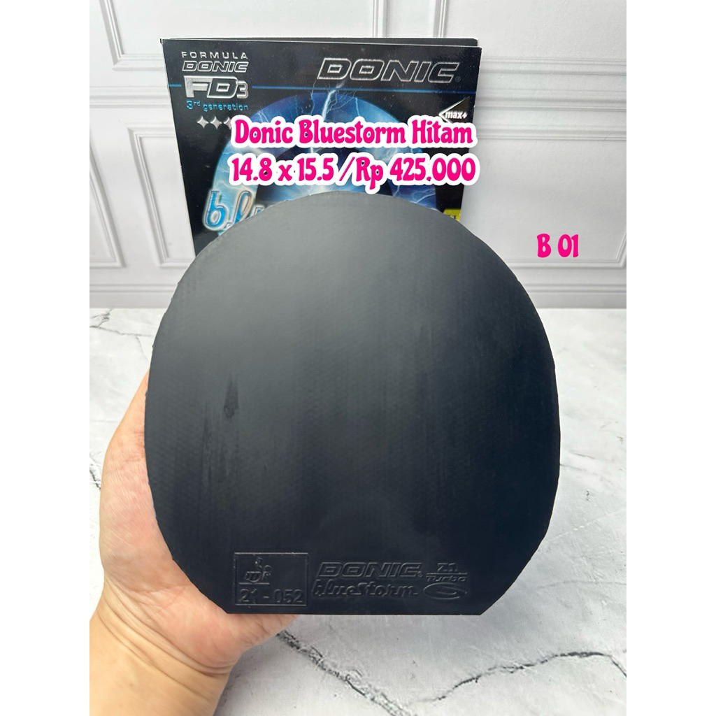 SECOND KARET TENIS MEJA PINGPONG DONIC BLUESTORM WARNA HITAM