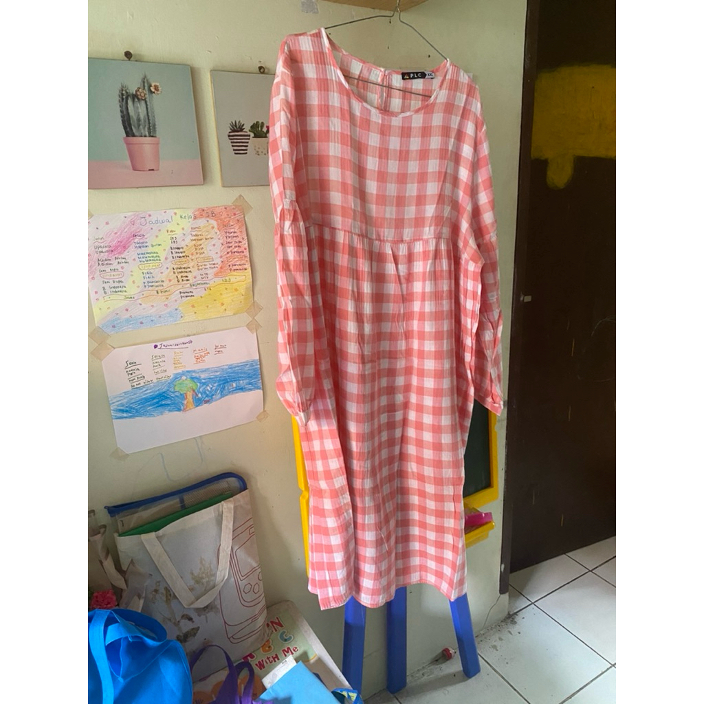 Midi Dress kotak-kotak