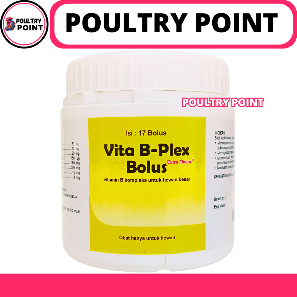 VITA B PLEX BOLUS 1 POT (17 BOLUS) MEDION - Vitamin B Complex Bolus Untuk Ternak Sapi Kambing Domba