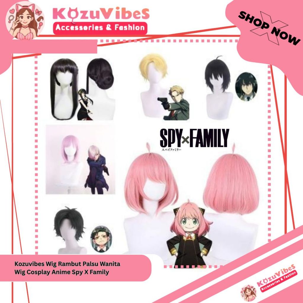 Kozuvibes Wig Rambut Palsu Wanita Wig Cosplay Anime Spy X Family