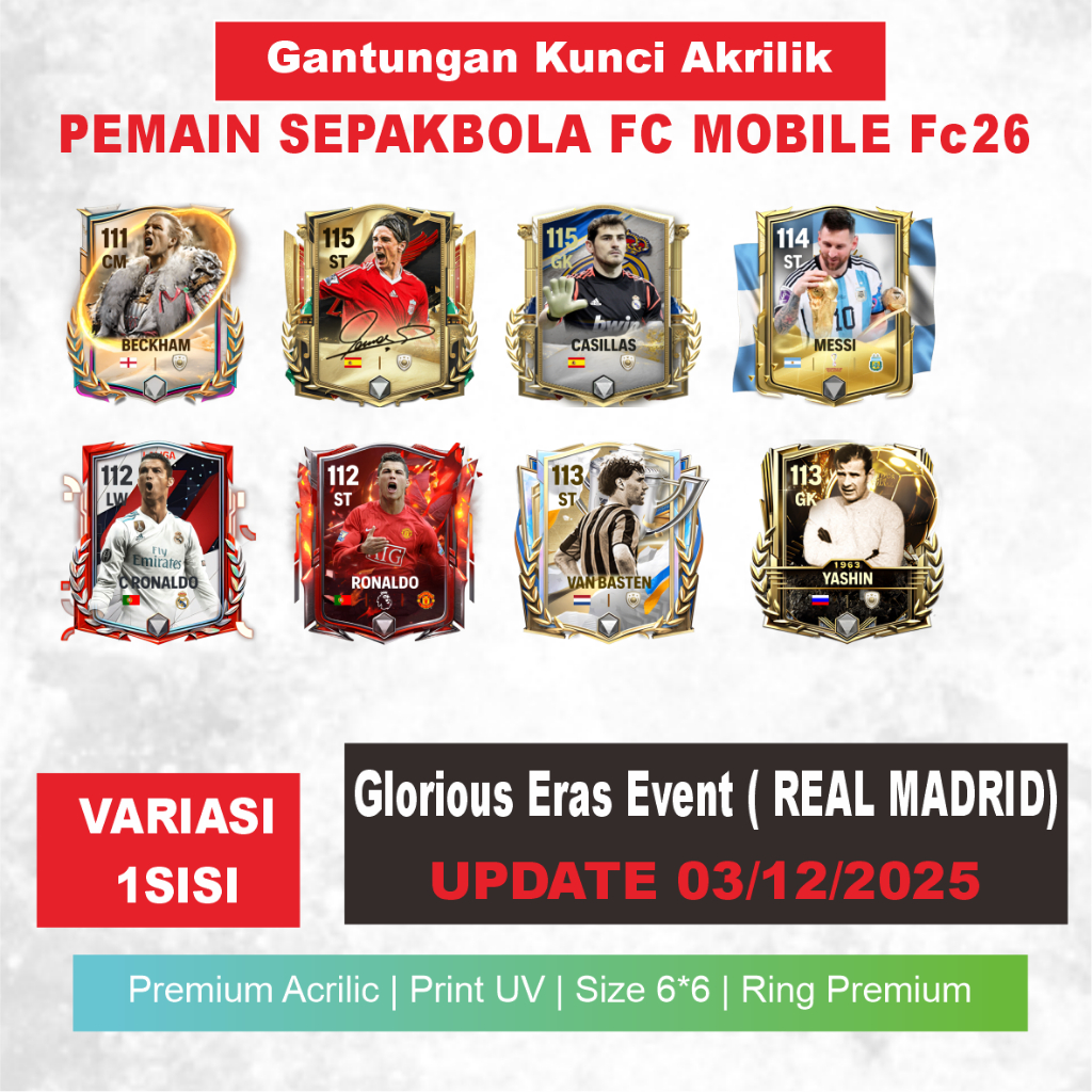 Gantungan Kunci Akrilik game sepakbola Best Player FC MOBILE FC26 DESAIN terbaru