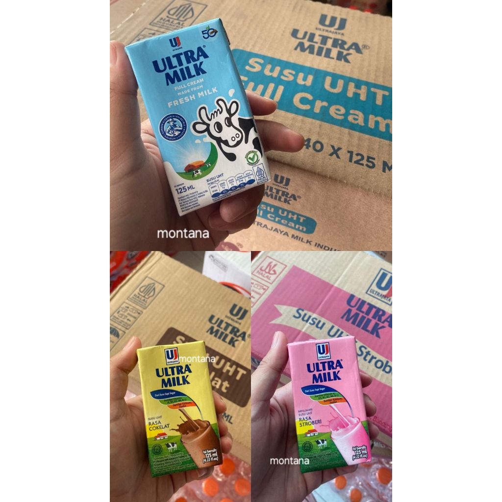 Susu UHT Ultramilk 125ml 1 Dus Isi 40pcs