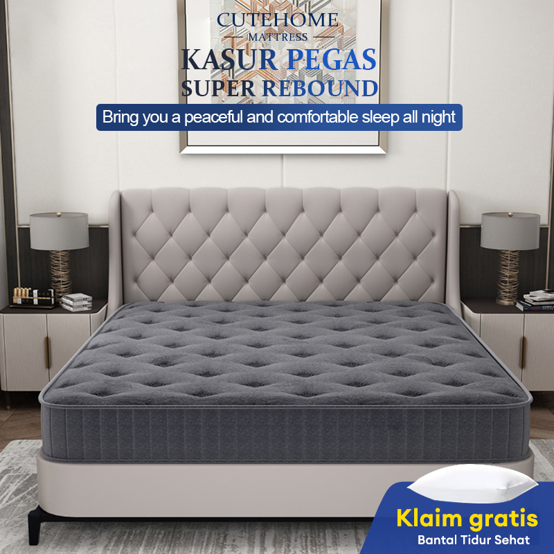 CUTEHOME Kasur Spring Bed Tebal 20cm Spring Bed Kasur Dengan Pegas Terbungkus Individu