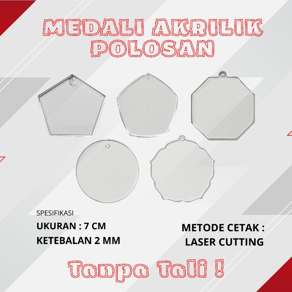 Mendali Akrilik Polosan Tanpa Tali Mendali Wisuda Mendali penghargaan Kejuaraan Mendali Hadiah Kenan