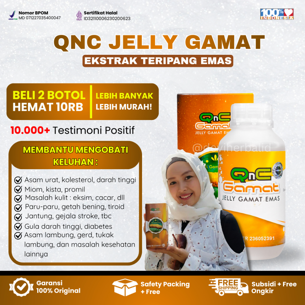 QNC Jelly Gamat Emas Original dan Resmi Jelly Gamat Emas, Gamat Emas Jelly, Gamat Gold | 100% Asli