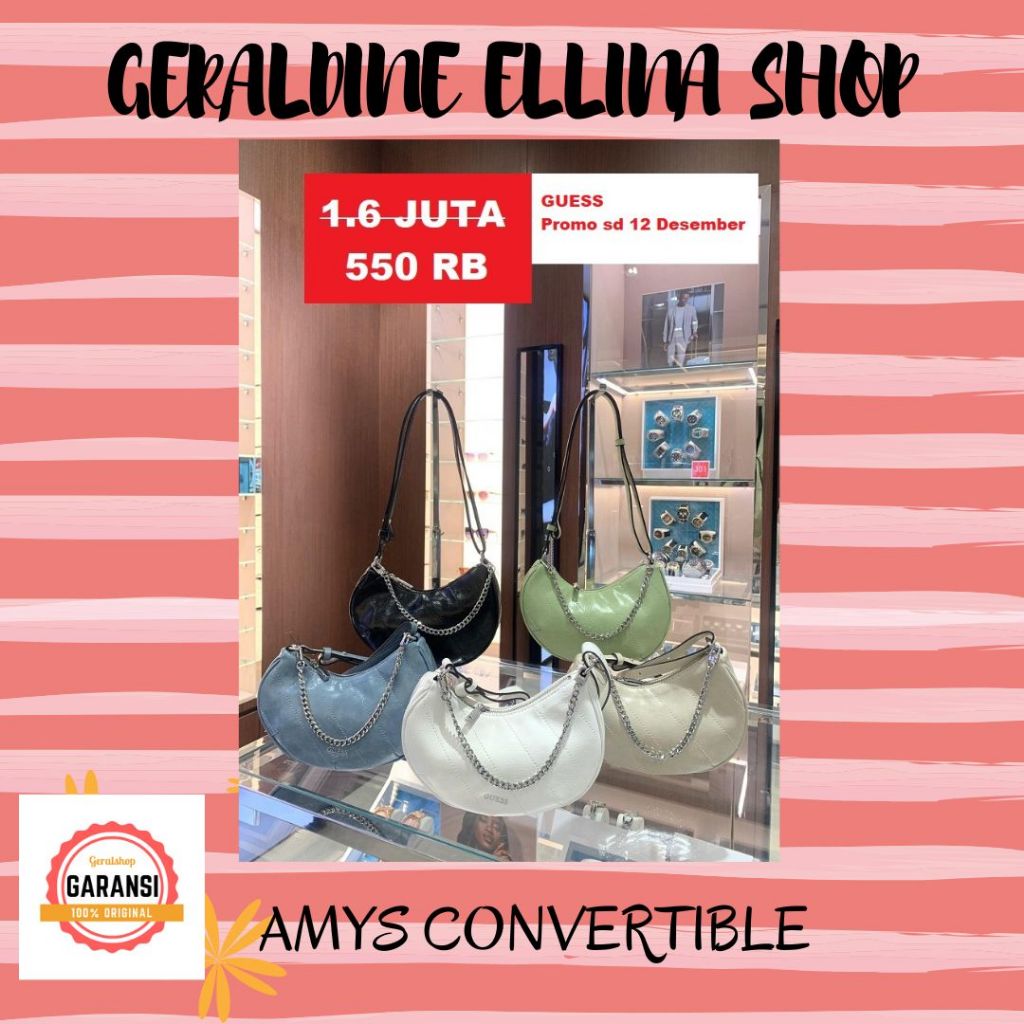 Tas sling bag wanita Guess seri REA BOXY ORI 100%