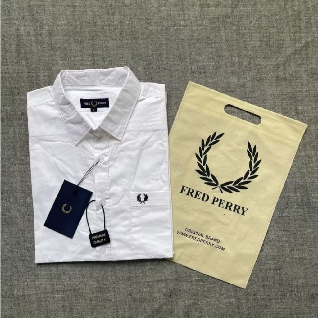 kemeja lengan panjang fredperry 3D polos/atasan kemeja pria/kemeja pria casual/kemeja pria formal
