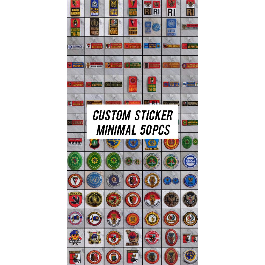 CUSTOM STICKER MOBIL TIMBUL MINIMAL 50 PCS - CUSTOM STICKER TIMBUL