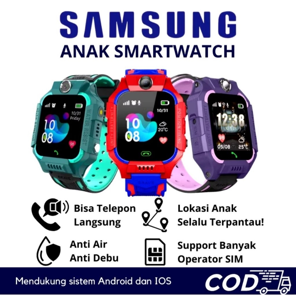 BIRU ORIGINAL SAMSUNG SMARTWATCH IMO SMARTWATCH JAM TANGAN PINTAR GPS SOS LBS