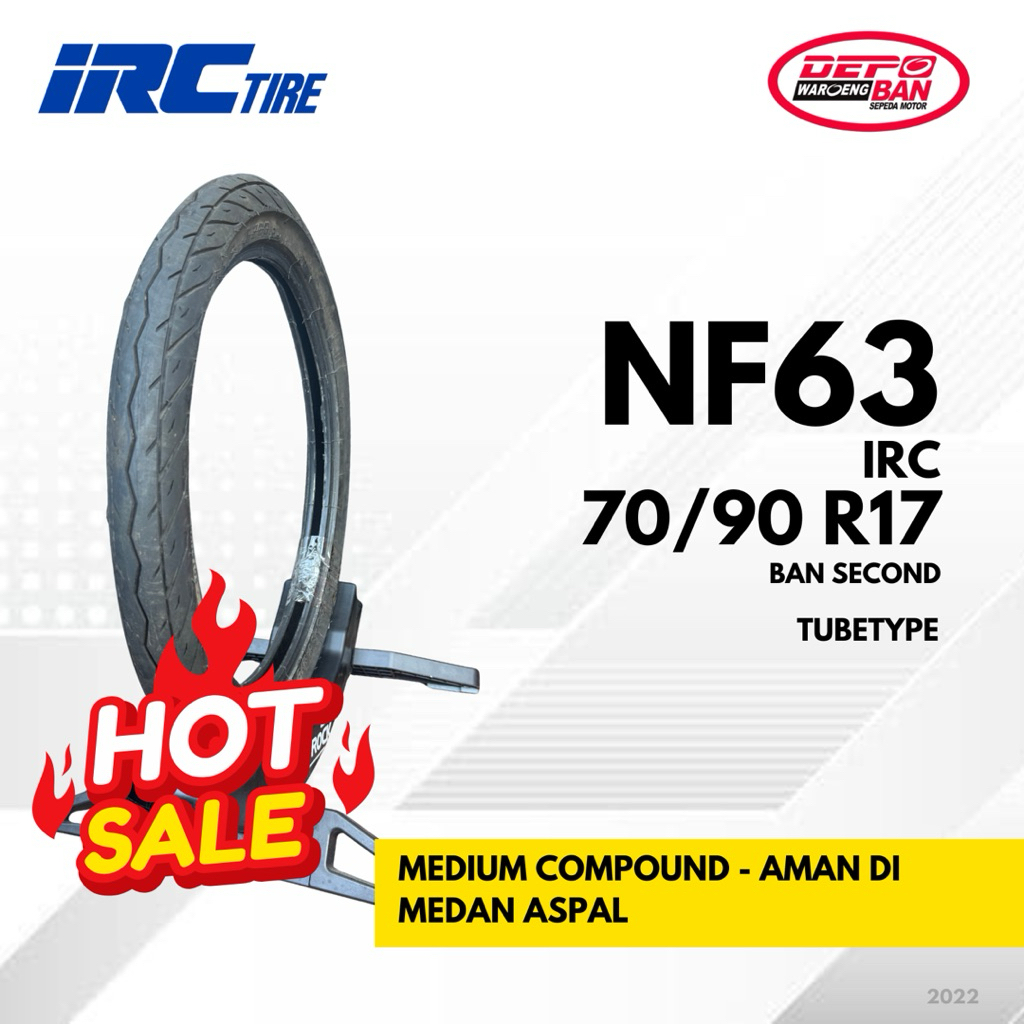 BAN OBRAL MERK IRC TIPE NF63 TUBETYPE UKURAN 70/90-17 ORIGINAL SECOND