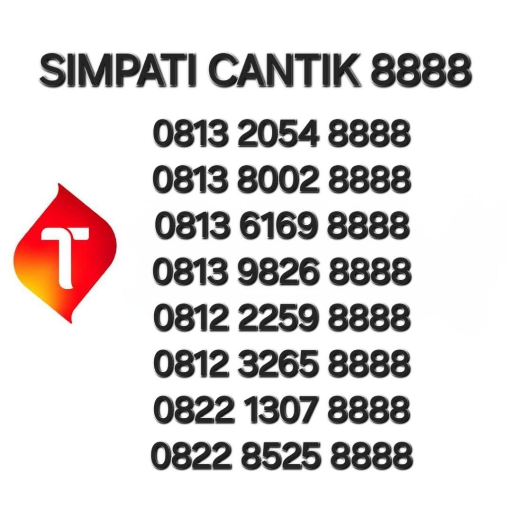 NOMOR CANTIK TELKOMSEL PRABAYAR SIMPATI 4G SERI KWARTET 8888 EKOR