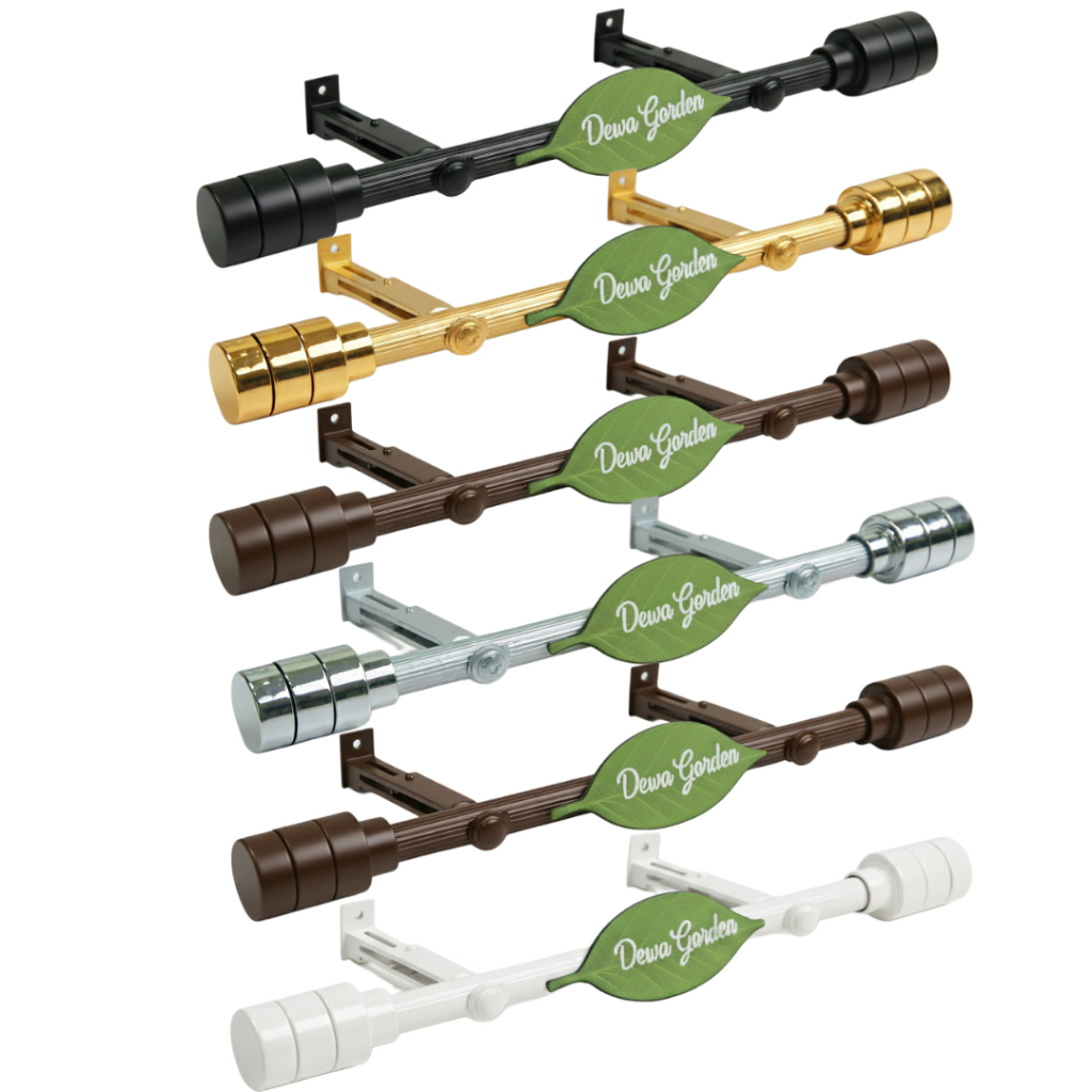 Batang Tiang Gorden Jendela Pintu Minimalis Hitam Putih Lengkap 60 75 100 125 150 200 CM 1.5 2 m