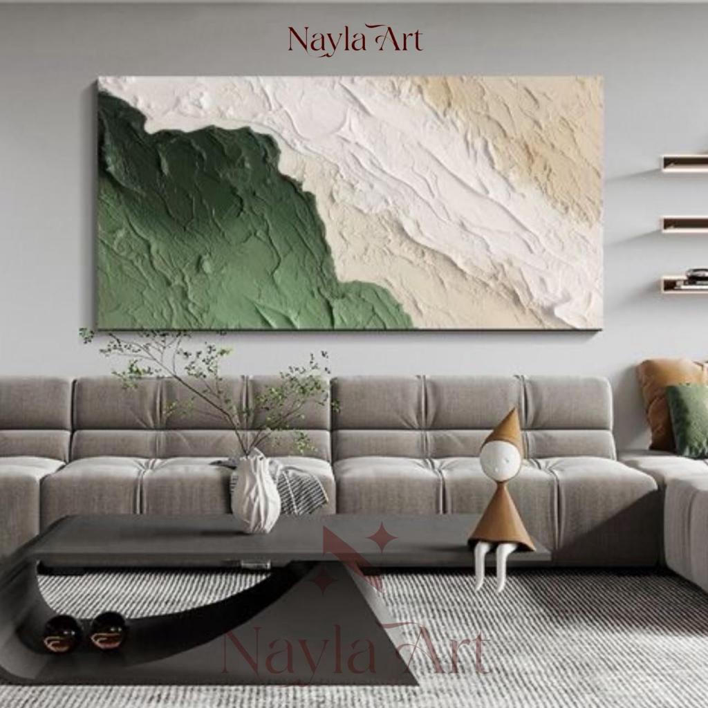 Lukisan Dinding 3D Abstrak Pantai Tangan Asli