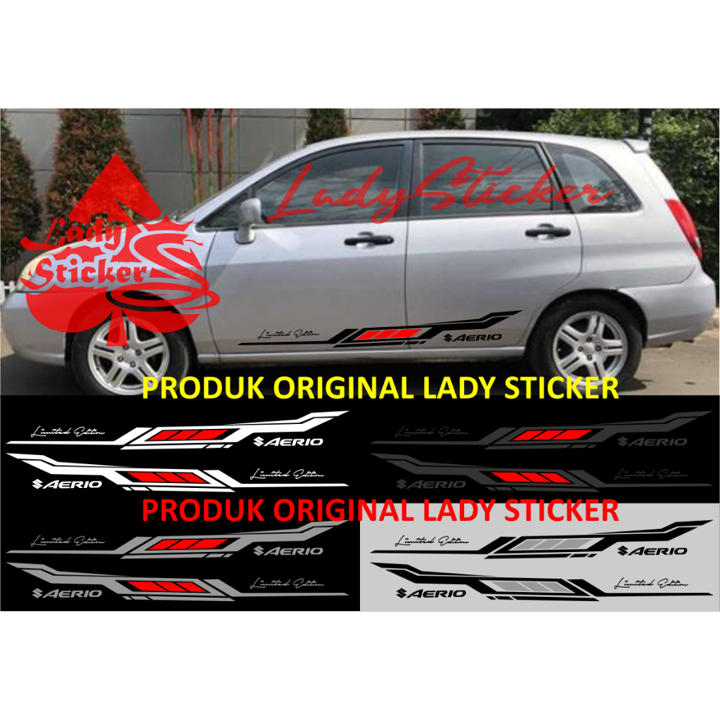 Cutting sticker mobil aerio sticker stiker mobil suzuki aerio