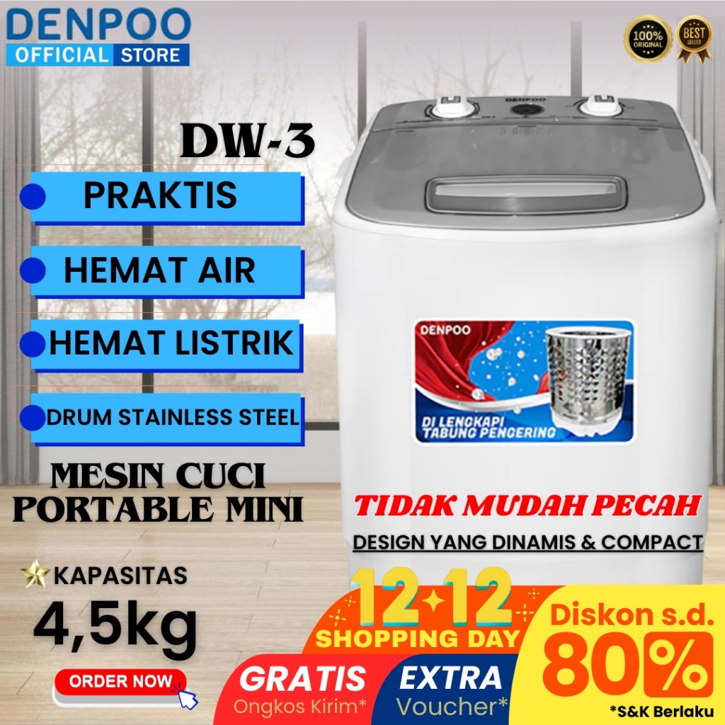 DENPOO MESIN CUCI MINI PORTABLE DW 3