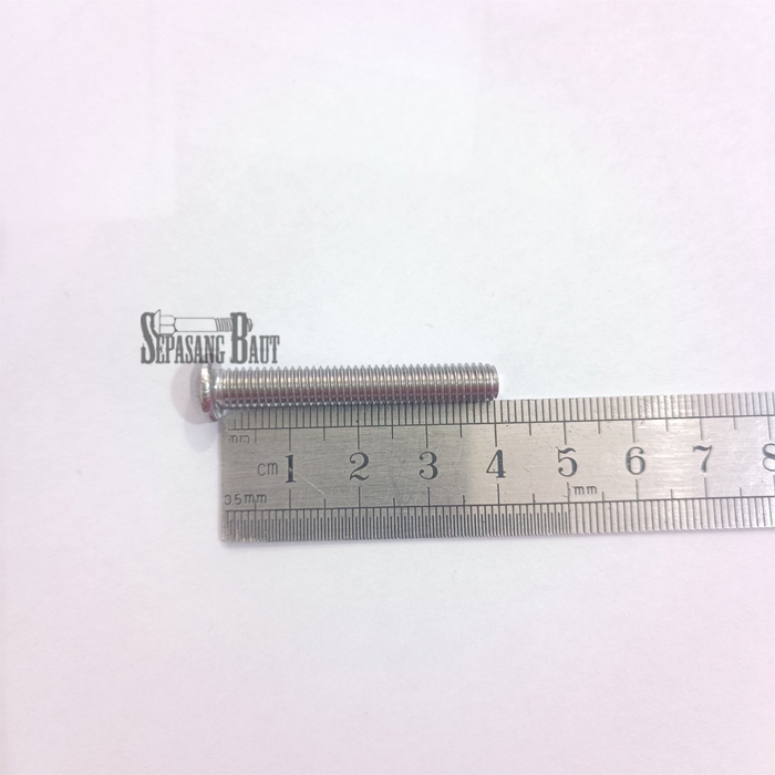 M6 x 40 Baut Button L Stainless 304 M6x40