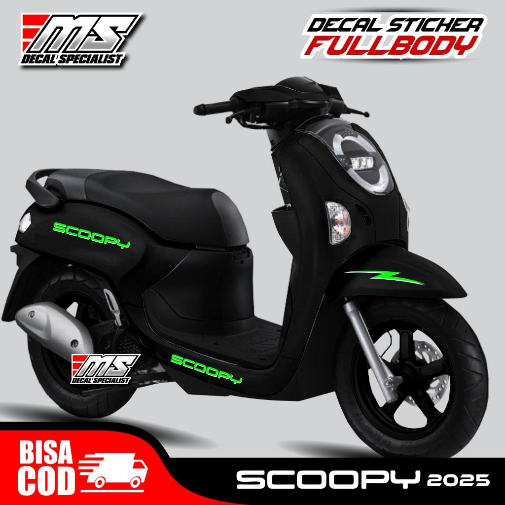 Decal stiker full body honda Scoopy new 2025 stiker modifikasi Hitam ori Honda scoopy
