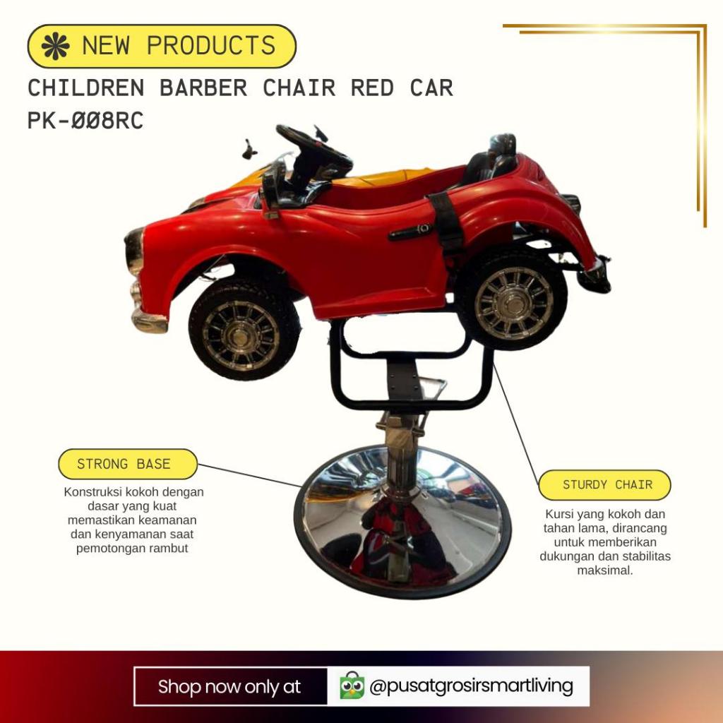 Kursi Pangkas Rambut / Kursi Barber Anak Anak Mobil Warna Merah. Children Barber Chair Red Car,  BAR