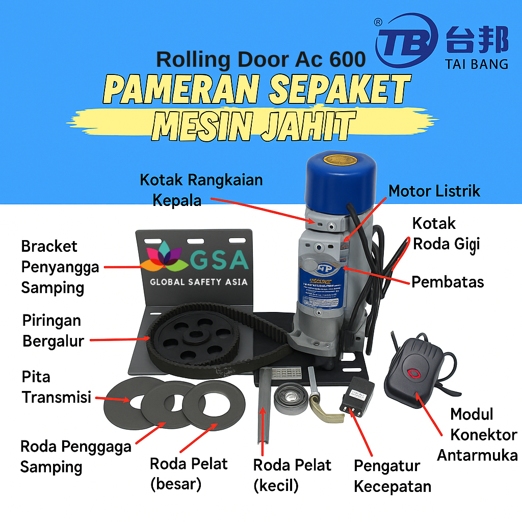 Automatic Rolling Door AC Mesin Rolling Otomatis 600 Kg