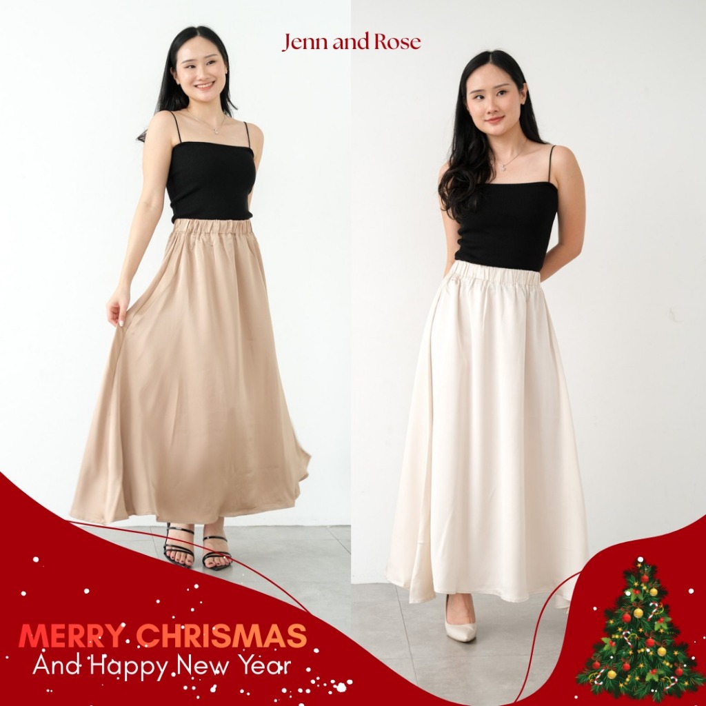 [JENN&ROSE] Rok Satin Layla Model A-Line /Flare