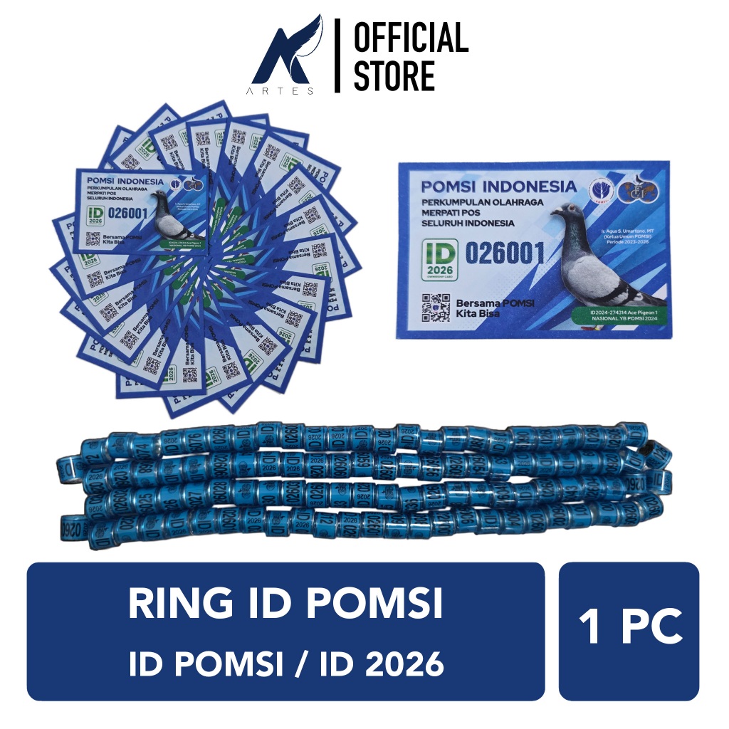 POMSI RING BURUNG MERPATI ID 2026 26 ID Cincin Burung Japati-Jepati Pos ID26 FCI