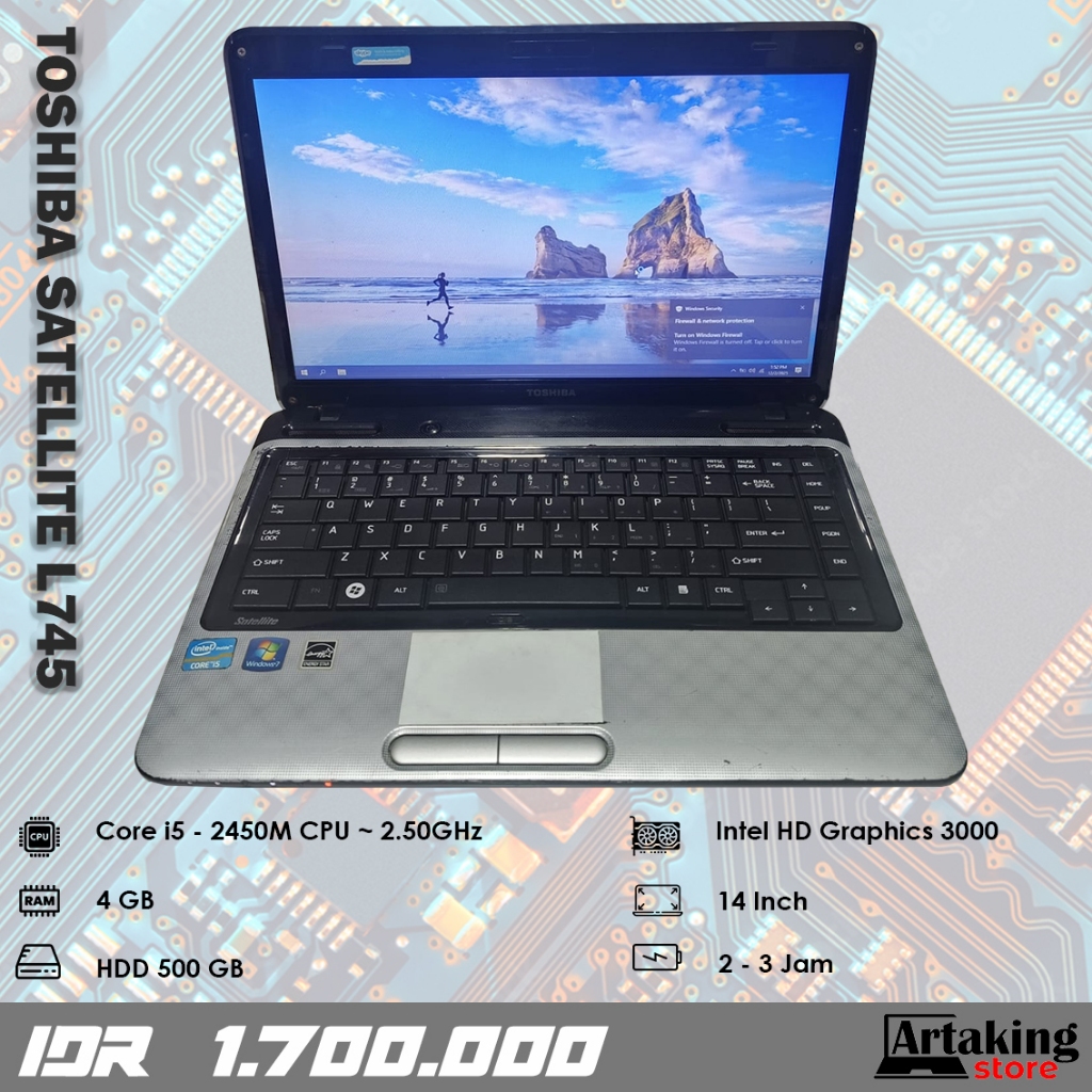 Toshiba Satellite L745 - Core i5 - Ram 4 GB - Normal Siap Pakai