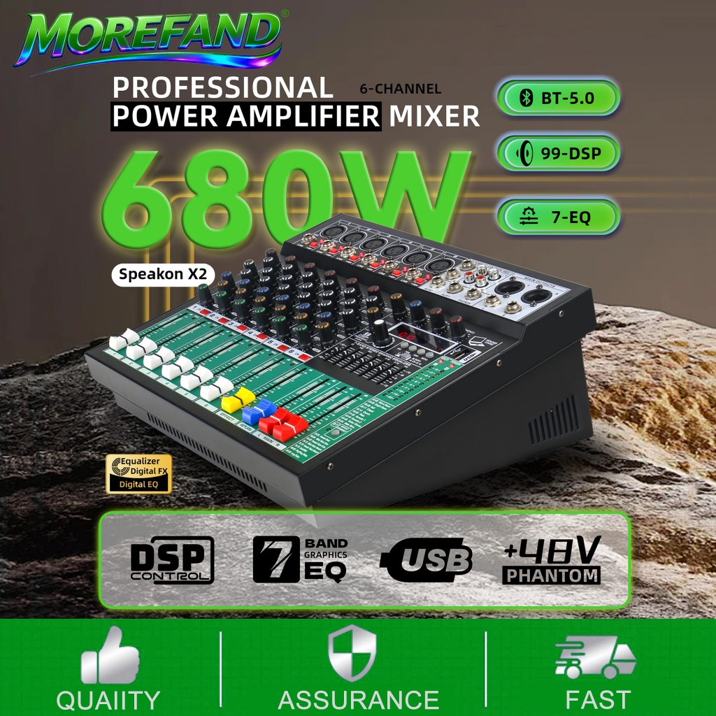 Mixer 6 chanel /mixer audio/mixer 6 chanel termurah /mixer mini/ Amplifier Bluetooth Mini mixer ashl