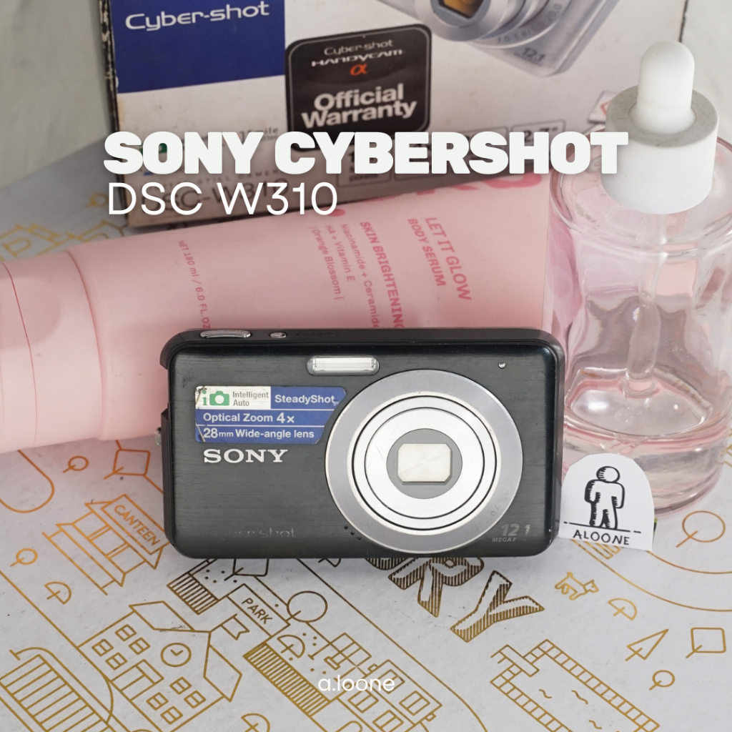 SONY CYBER-SHOT W310 DIGICAM BLACK — KAMERA POCKET HITAM SIMPEL & KLASIK